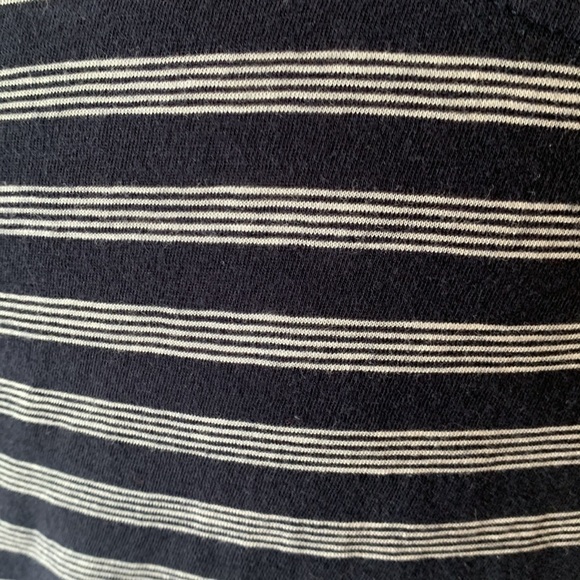 LOFT striped T-shirt with ruffle sleeves size M 100% cotton - Picture 4 of 6